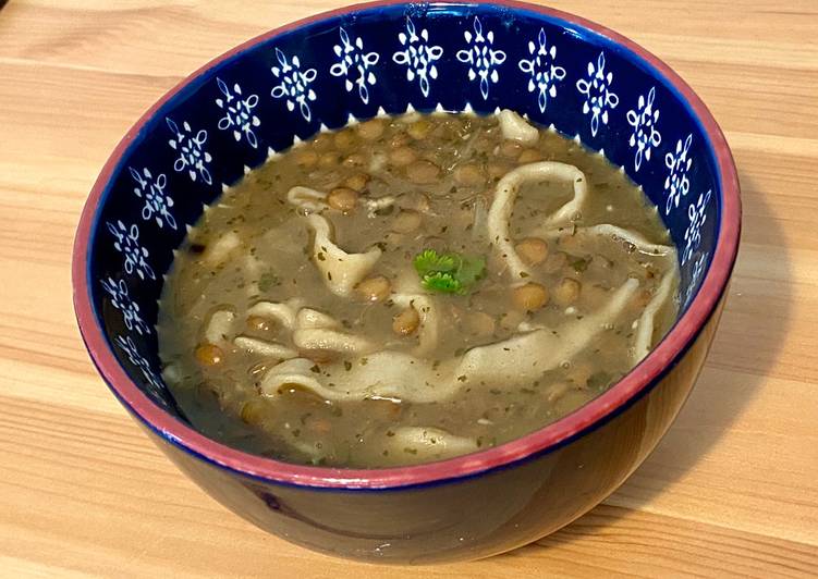 Recipe of Speedy Rashta - Lentil soup with homemade noodles