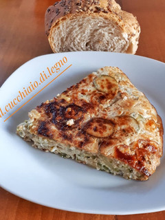 A picture of Egg White Frittata with Onions and Zucchini.
