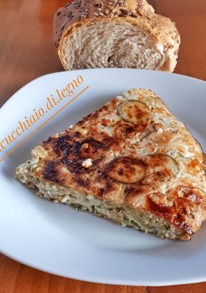 A picture of Egg White Frittata with Onions and Zucchini.