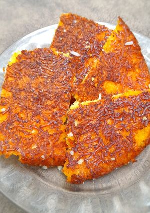 عکسی از دستور ته دیگ زعفرانی
