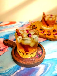 عکسی از دستور آیس تی دارچین وگل محمدی 🌷🍺