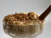 A picture of rice pudding with condensed milk