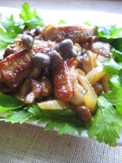 A picture of Sweet and Savory Chicken Wing and Celery Stir-Fry.