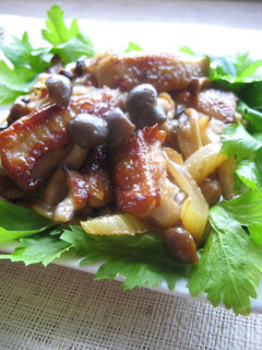 A picture of Sweet and Savory Chicken Wing and Celery Stir-Fry.