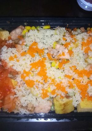 Hình của món Cơm chiên cá hồi(món nhật).