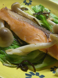 A picture of Pn-Fried and Steamed Salmon and Cabbage.