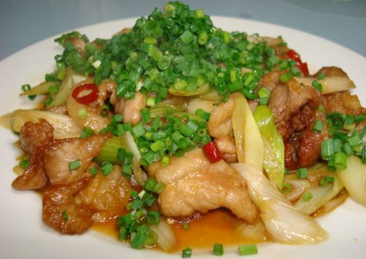 Pork Roast and Green Onion Sweet and Spicy Stir-Fry! Great with Beer