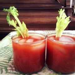A picture of sunshine 's bloody marys.