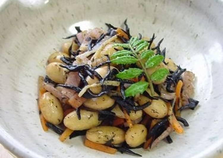 Soy Beans and Hijiki Seaweed Side Dish