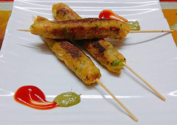 Poha Potato Veggies Kebabs