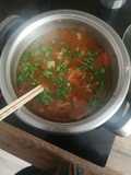 Sopa japonesa de miso panceta y verduras
