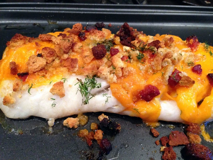 Simple Way Make Recipe Baked cod with crispy chorizo and cheese topping that is So Delicious, Addictive}