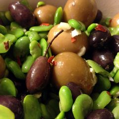 A picture of Fava Beans and Olives.