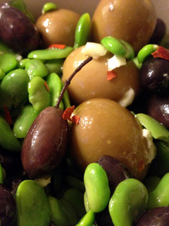 A picture of Fava Beans and Olives.