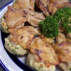 A picture of Not to the Brim but...Stuffed Chicken Wing Gyoza.