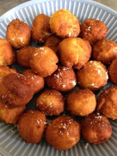 A picture of Quick and Easy Doughnuts Made with One Egg and Pancake Mix.
