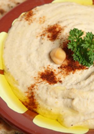 A picture of Hummus with Tahini and Yogurt.