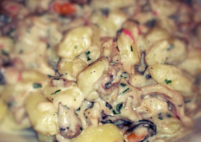 Steps to Prepare Quick Omg! Creamy Seafood Gnocchi