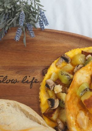 Une photo de Omelette sucrée salée