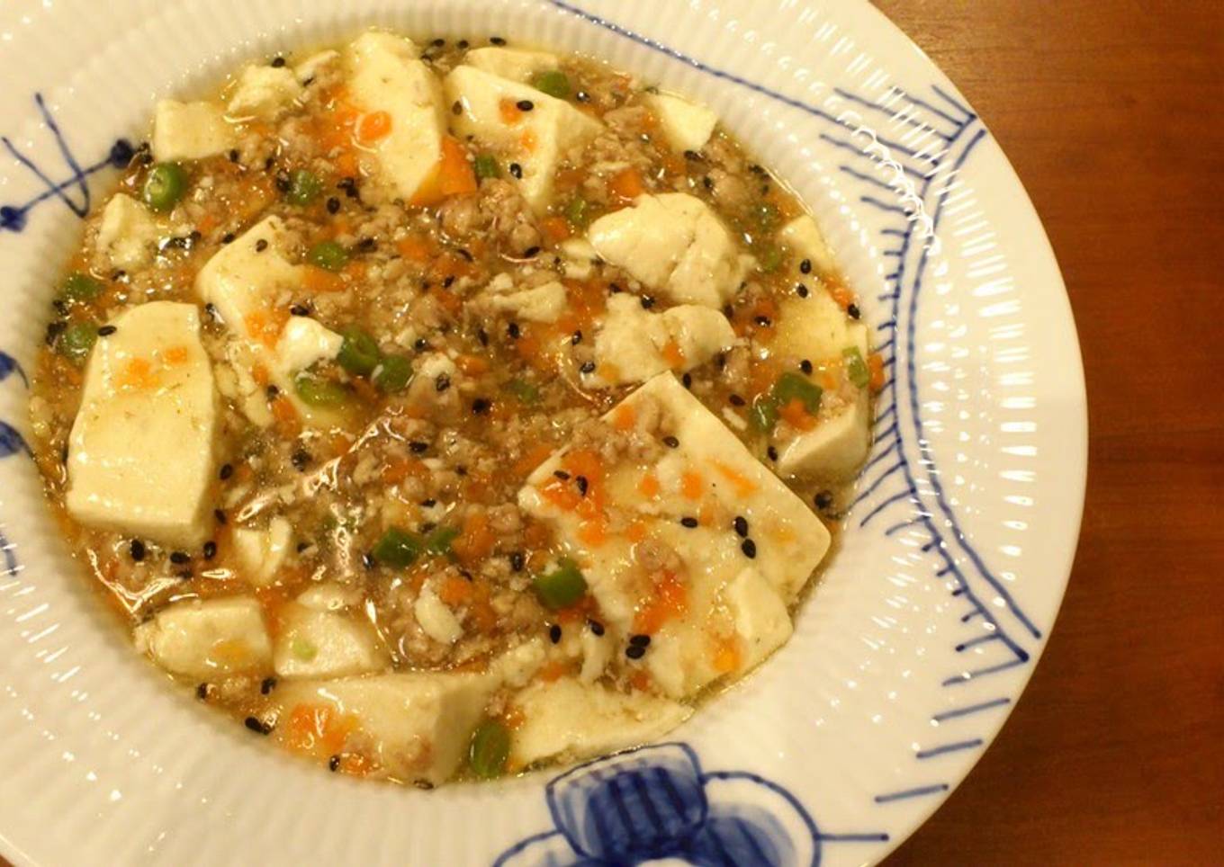 Silken Tofu with Ground Chicken in Colorful Sauce