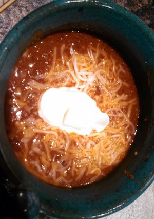 A picture of Mike's More Meat Less Beans Chili.