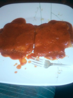 A picture of Spaghetti sauce toast.
