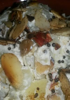 A picture of Sig's Potato Salad with Almonds and Chilli.