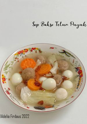 Foto resep Sup Bakso Telur Puyuh