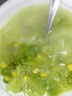 A picture of cabbage soup.