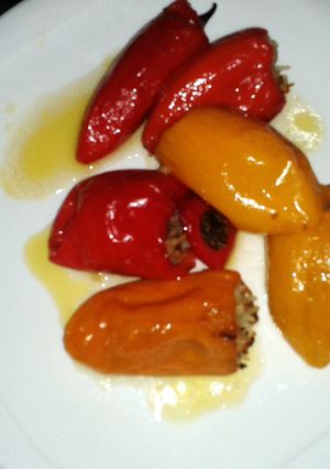 A picture of Stuffed mini sweet peppers.