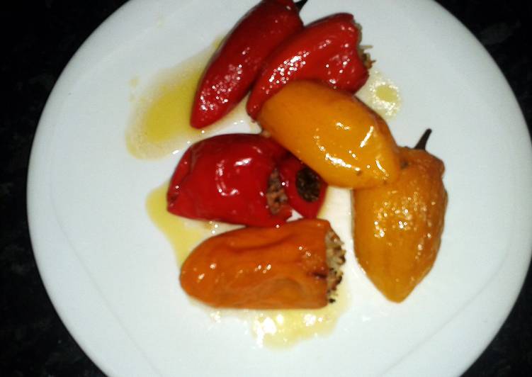 Steps to Make Super Quick Homemade Stuffed mini sweet peppers