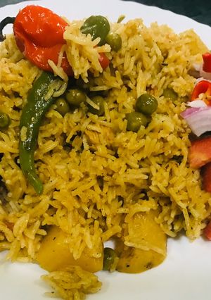 A picture of Matar pulao.