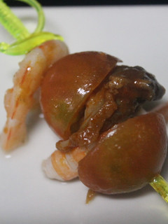 Una foto de Banderillas de zamburiñas y gambas saladitas