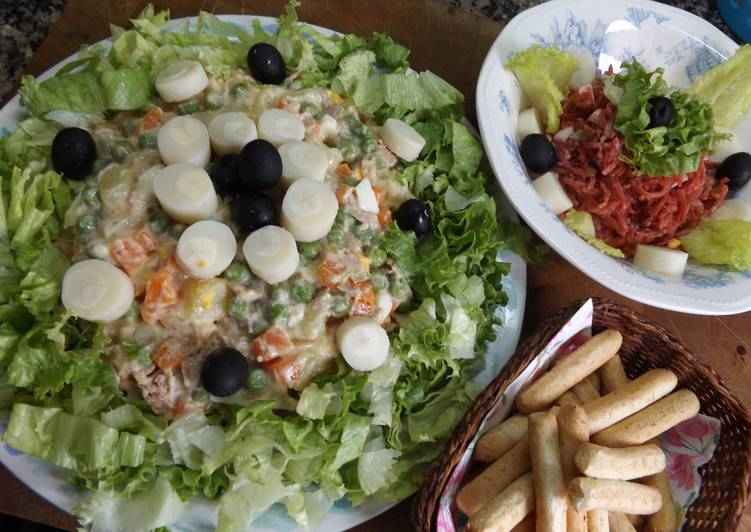 Ensaladilla especial con remolacha y palmitos