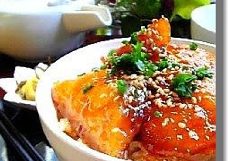 Simple Way to Make Favorite Yellow-tail fish Rice Bowl with Sweet-Savory Yuzu Pepper Paste