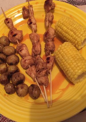 A picture of Sambal Chicken Skewers.