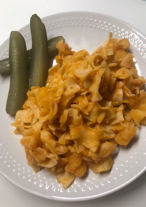 Pörköltmaradékból krumplis tészta recept fotója