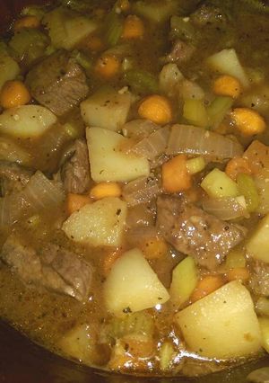 A picture of Slow Cooked Maple Porter Stew.