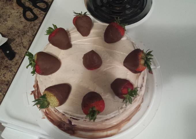 Double Dipped Chocolate Strawberry Cake