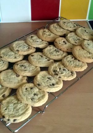 A picture of Vickys Chocolate Chip Cookies, GF DF EF SF NF.
