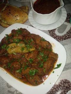 صورة لوصفة طاجين الباذنجان بالدجاج