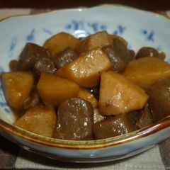 A picture of Easy Stir-Fried Satoimo (Taro) and Konnyaku.