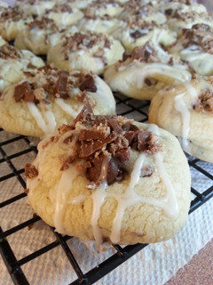 A picture of Kit Kat Stuffed Soft Baked " Chocolate Chip Cookies ".