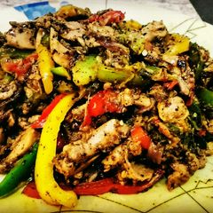 A picture of Chilli Chicken with Khada Masala.