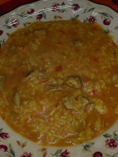 Una foto de Arroz caldoso mar y tierra hecho en thermomix