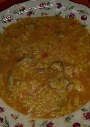 Foto principal de Arroz caldoso mar y tierra hecho en thermomix