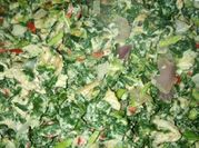 A picture of scrambled egg spinach