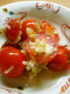 A picture of Super Easy Marinated Tomatoes and Myoga Ginger.