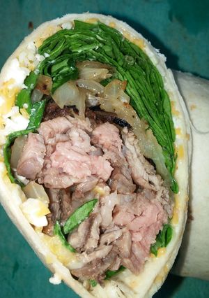 A picture of Steak wrap.