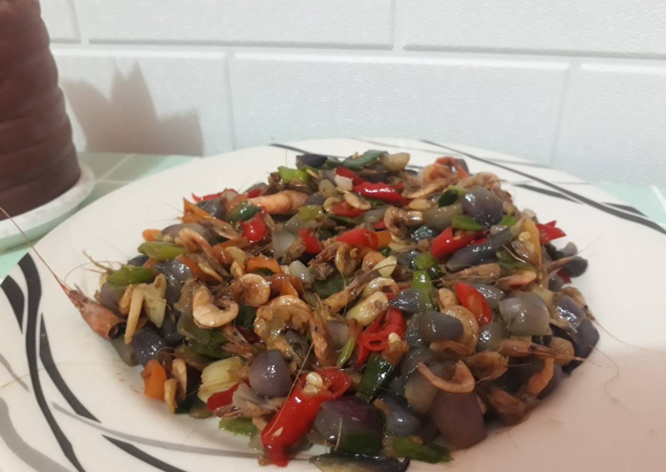 Tumis brambang dan udang